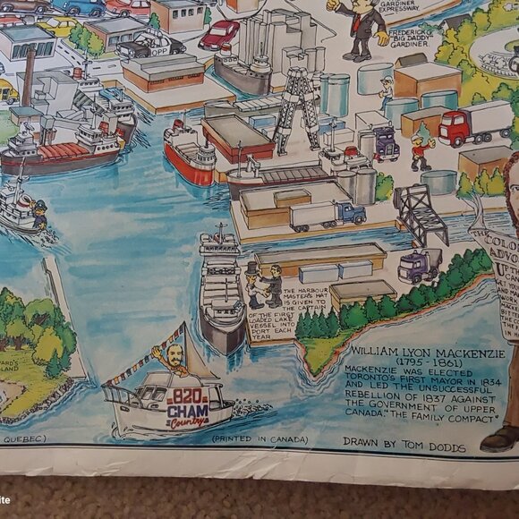 Vintage 1989 Toronto poster by Tom Dodds landmarks and businesses 101 x 71 cm - Picture 4 of 12